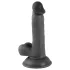 Mr. Rude - realistični dildo s testisima i vakuum postoljem - 17 cm - crni