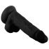 Gospodin Grubi - realist. dildo sa prisavkom i testisima - 19 cm (crni)