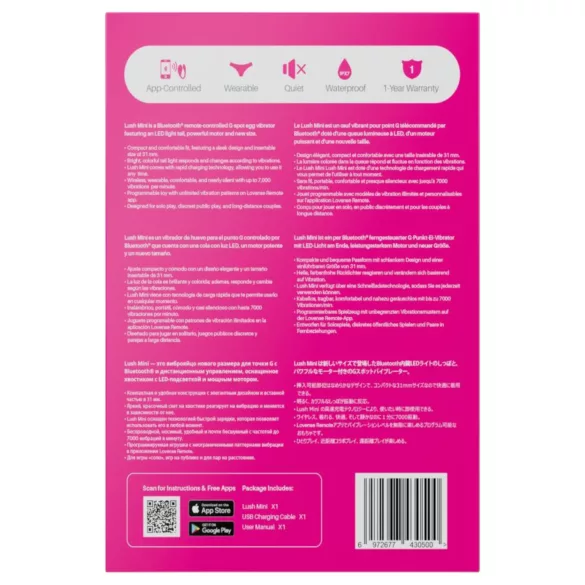 LOVENSE Lush Mini - vibrator jaje na daljinsko upravljanje - roza