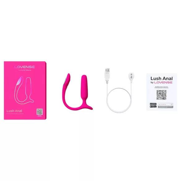 Lovense Lush Anal - analni vibrator s upravljanjem putem aplikacije, s LED svjetlom - ružičasti