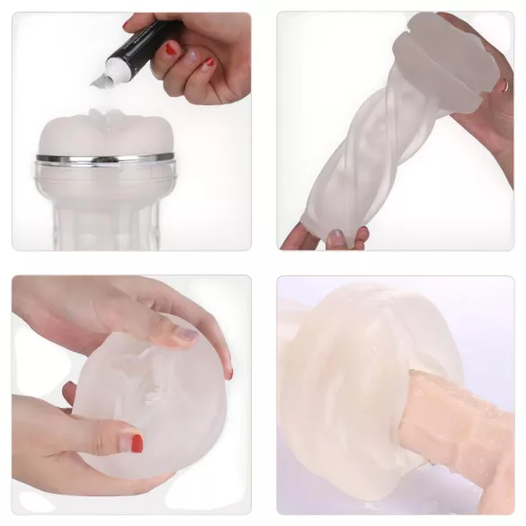 Tracy's Dog Crystal - realistična umjetna vagina masturbator - prozirno