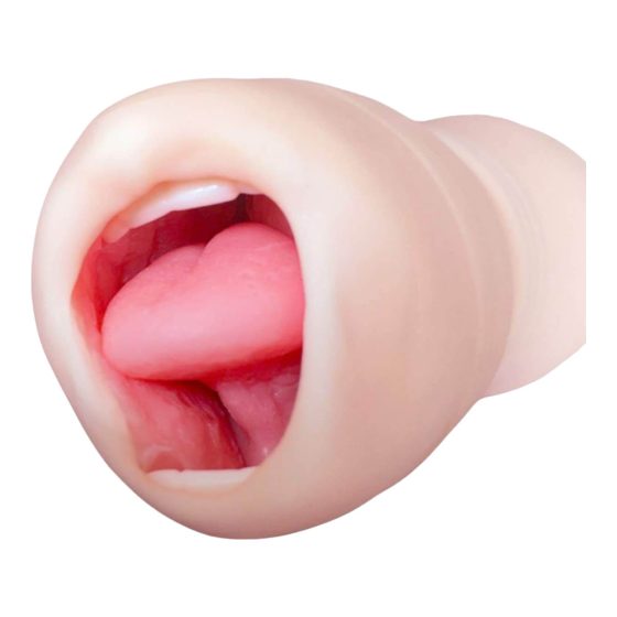 Tracy's Dog Cup - realistična umjetna usta s masturbatorskim zubima (prirodnim)