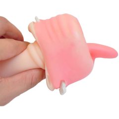  Tracy's Dog Cup - realistična umjetna usta s masturbatorskim zubima (prirodnim)