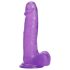 Tracy's Dog Jelly 8 - ljubičasti dildo s vakuumskom podlogom i testisima