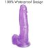 Tracy's Dog Jelly 8 - ljubičasti dildo s vakuumskom podlogom i testisima