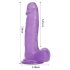 Tracy's Dog Jelly 8 - ljubičasti dildo s vakuumskom podlogom i testisima