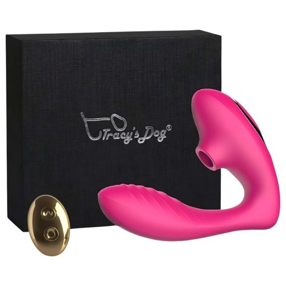 Tracy's Dog 2 - vibrator s pulsirajućim zrakom 2u1 - silikon - rozi