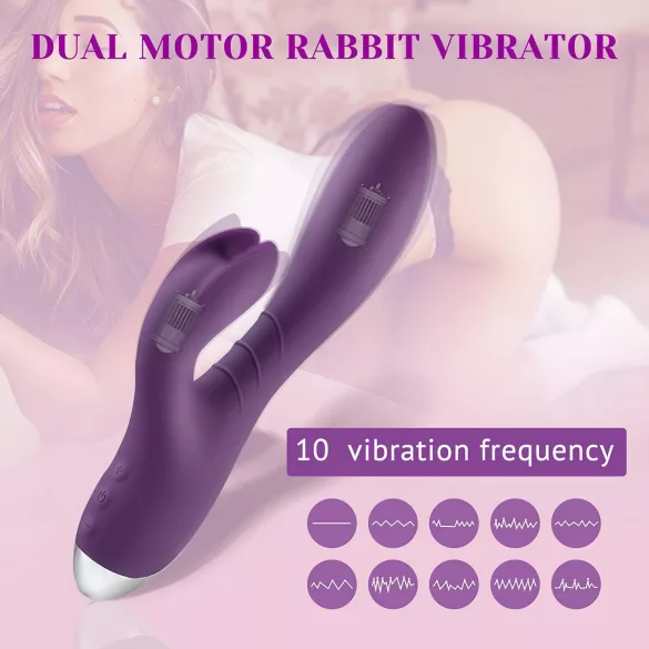 Tracy's Dog - vibrator z zecjim ušima - vodootporan, za klitoris - ljubičasti