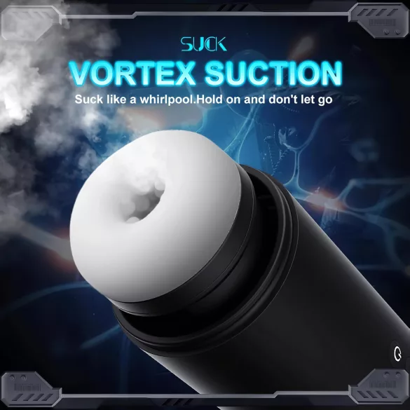 Leopard - muški masturbator s pokretom gore-dolje i vakuum vibracijom - crni