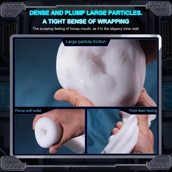 Leopard - muški masturbator s pokretom gore-dolje i vakuum vibracijom - crni