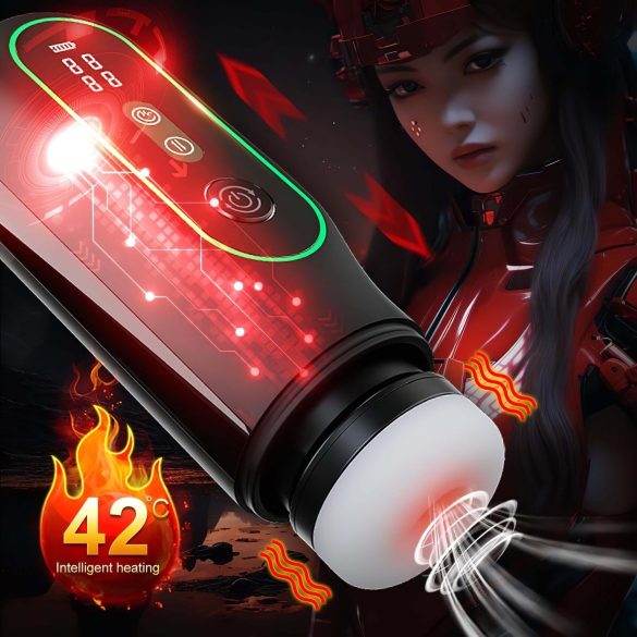 Leopard - crni vibrirajući masturbator s pokretima gore-dolje