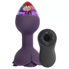   LOVISS Flower - analni vibrator s daljinskim upravljačem (ljubičasti)