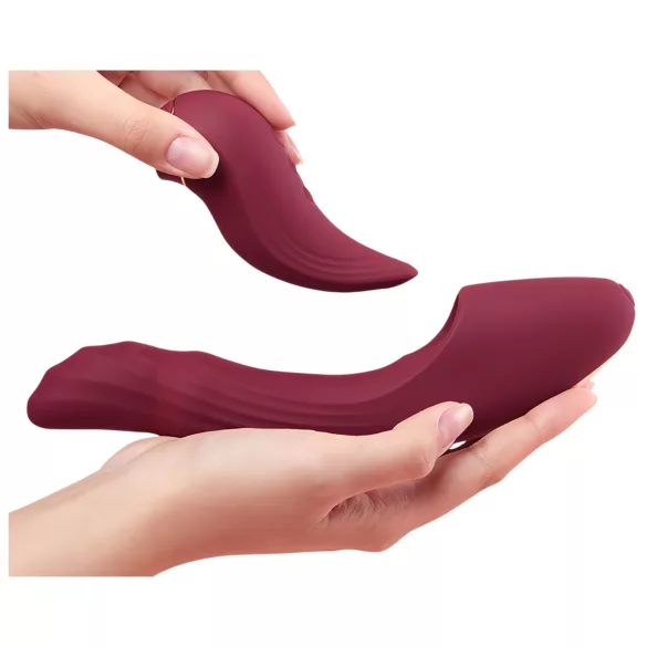 Vibeconnect - vibrator za G-točku i klitoris - 2u1 - silikon - crveni