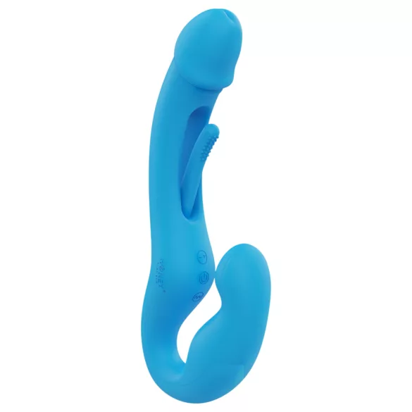 Honey Play Box Harmony Duo - strap-on vibrator s jezikom - plava
