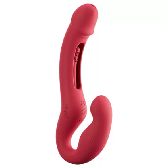 Honey Play Box Harmony Duo - strap-on vibrator s jezikom - crveni