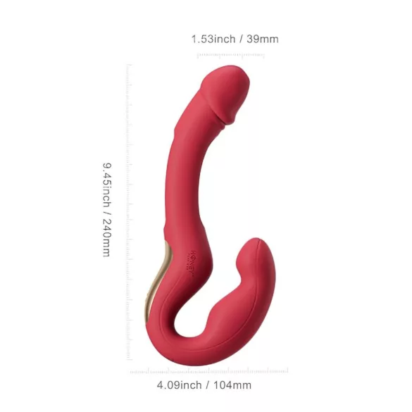 Honey Play Box Harmony Duo - strap-on vibrator s jezikom - crveni
