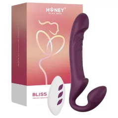   Honey Play Box Bliss - rotirajući strap-on vibrator s kuglicama - ljubičasti