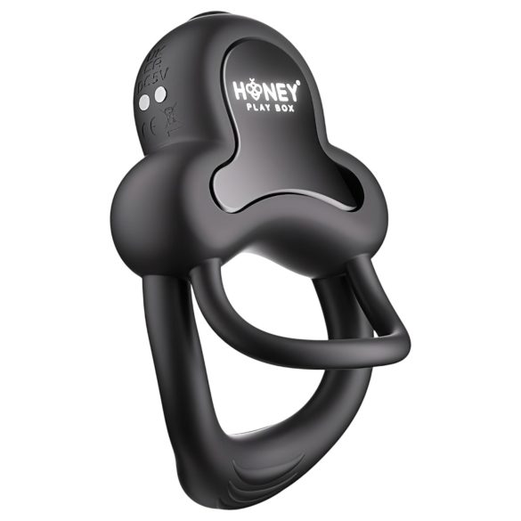 Honey Play Box Anello - vibracijski prsten za penis i testise - crni