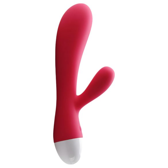 Cotoxo Dolphin & baby - punjivi vibrator s klitoralnim prstenom (crveni)