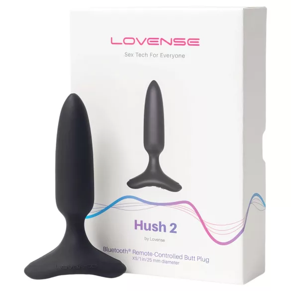 LOVENSE Hush 2 XS - mali analni vibrator na baterijsko punjenje (25 mm) - crni