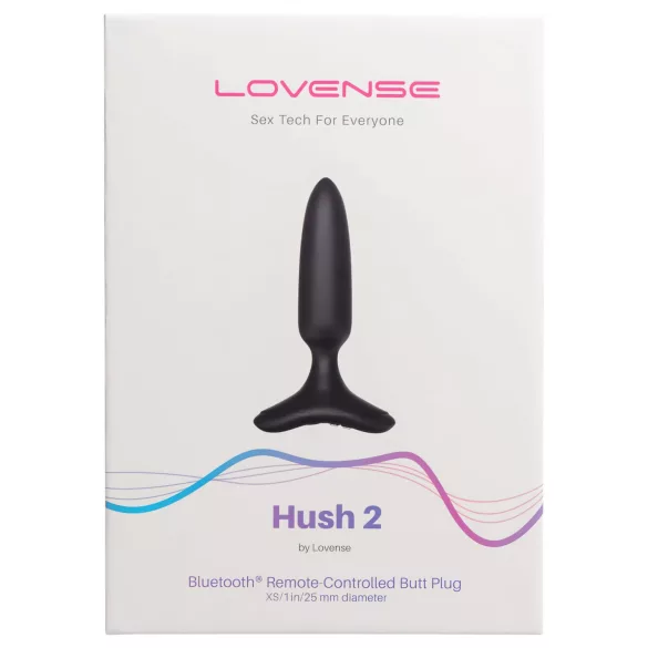 LOVENSE Hush 2 XS - mali analni vibrator na baterijsko punjenje (25 mm) - crni