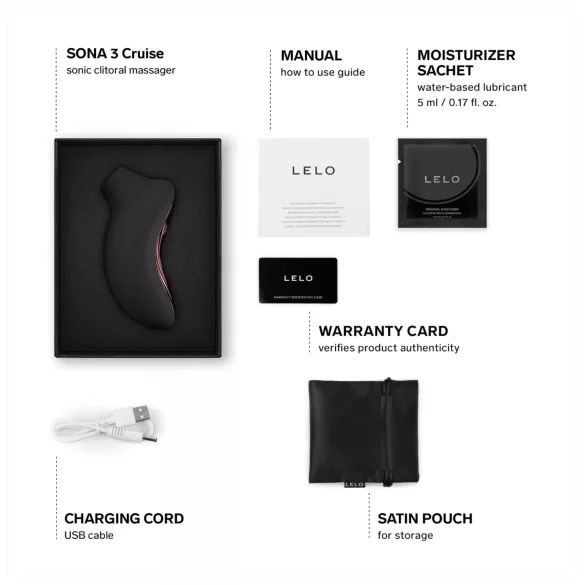 LELO Sona 3 Cruise - masažer za klitoris s valovima zraka - crna
