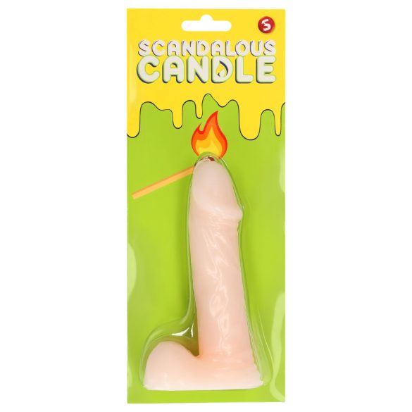 Skandalozna svijeća - penis s testisima - prirodna (133g)