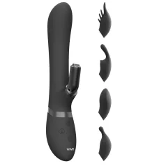 Vive Chou - 4u1 vibrator s ručkom za klitoris (crni)