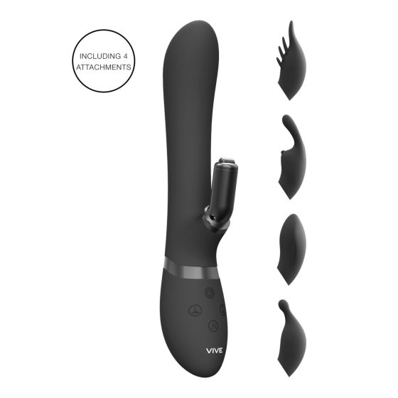 Vive Chou - baterijski, zamjenjivi vibrator za klitorisnu ruku (crni)