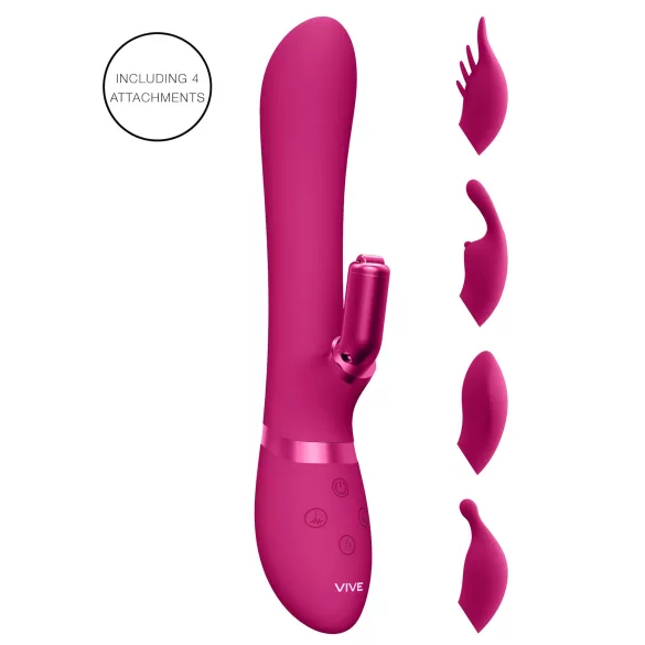 Vive Chou - vibrator za klitoris s izmjenjivom glavom, akumulatorski - rozi