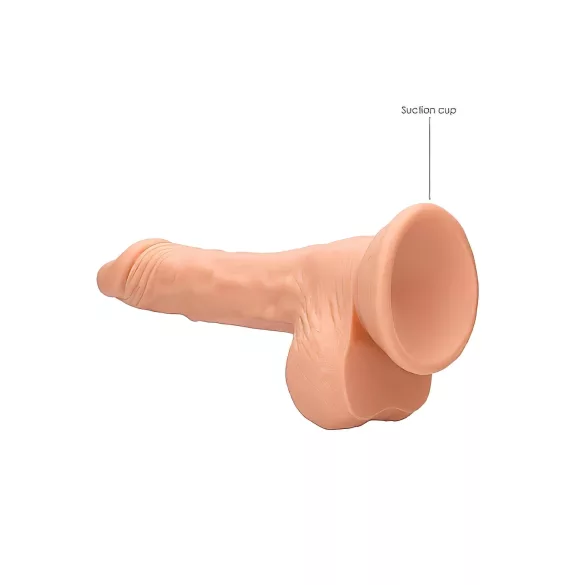 RealRock Dong 7 - realistični dildo s testisima 17cm - natur