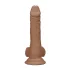 RealRock - realistični dildo s testisima - 17 cm - tamno natur