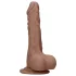 RealRock - realistični dildo s testisima - 17 cm - tamno natur