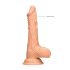 RealRock Dong 8 - realistični dildo s testisima (20 cm) - prirodni