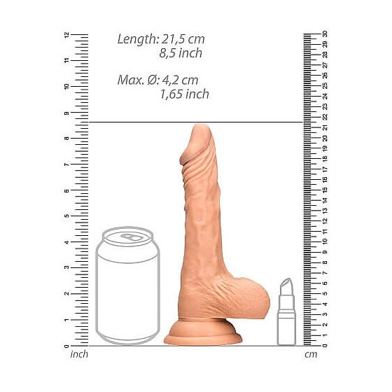 RealRock Dong 8 - realističan, dildo za testise (20 cm) - prirodan