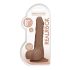 RealRock Dong 8 - prirodni dildo s testisima (20 cm) - tamna prirodna boja