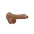RealRock Dong 8 - prirodni dildo s testisima (20 cm) - tamna prirodna boja