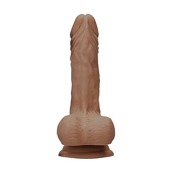 RealRock Dong 9 - realističan, testikularni dildo (23 cm) - tamno prirodan