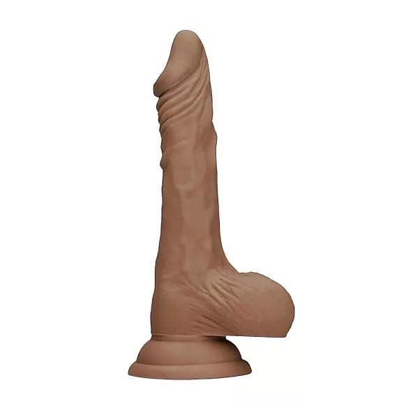 RealRock - dildo s testisima - realističan - 25 cm - tamno prirodna boja