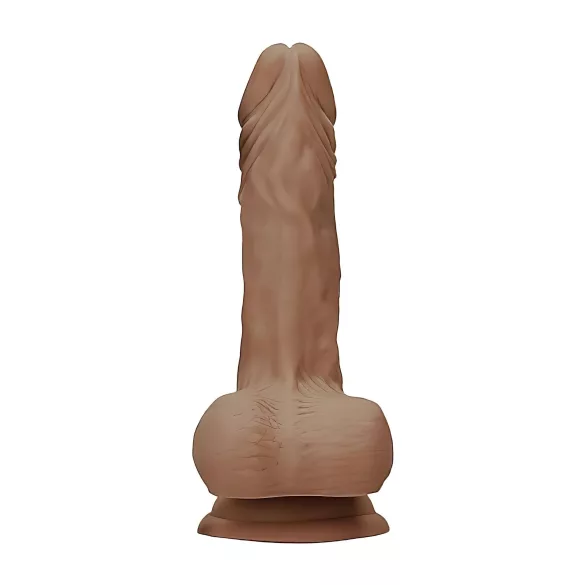 RealRock - dildo s testisima - realističan - 25 cm - tamno prirodna boja