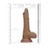 RealRock - dildo s testisima - realističan - 25 cm - tamno prirodna boja