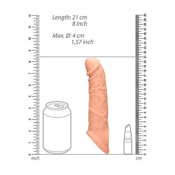 RealRock Penis Sleeve 8 - rukav za penis (21cm) - prirodan