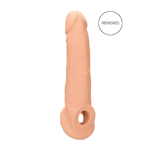 RealRock navlaka za penis 9 - 21,5 cm - prirodna boja