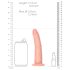RealRock Slim - realističan dildo - 15,5 cm (prirodni)