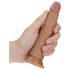 RealRock Slim - realistični dildo 15,5 cm (tamna prirodna boja)