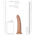 RealRock Slim - realistični dildo 15,5 cm (tamna prirodna boja)
