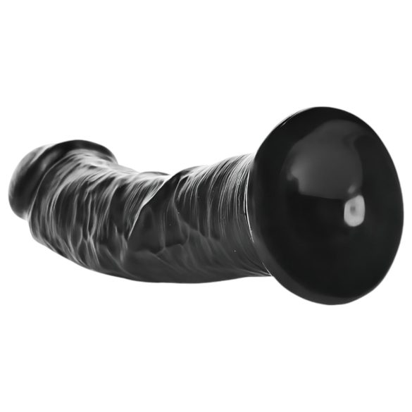 RealRock - realistični dildo s vakum bazom - 15,5 cm (crni)
