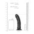 RealRock - realistični dildo s vakumskom bazom - 15,5cm (crni)
