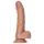 RealRock - dildo s testisima i vakuum bazom - 15,5 cm - tamna boja