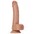 RealRock - dildo s testisima i vakuum bazom - 15,5 cm - tamna boja